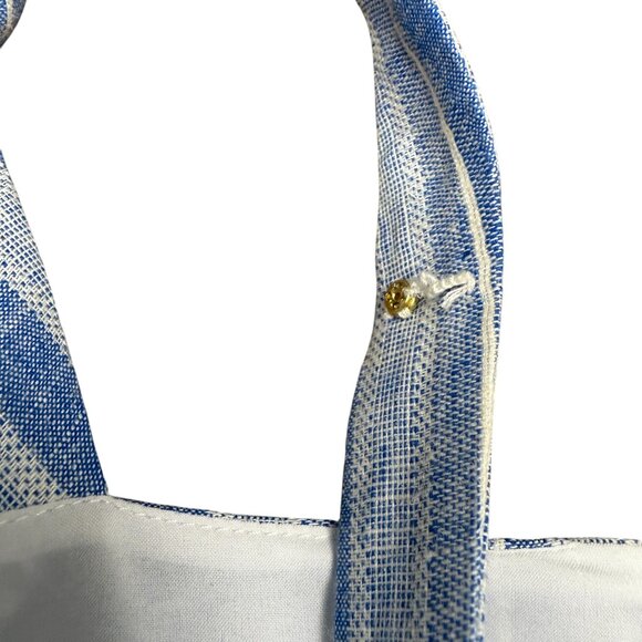 NWOT Women's DRAPER‎ JAMES Striped Linen Blue Apron Midi Dress | Size 12 - Picture 9 of 13